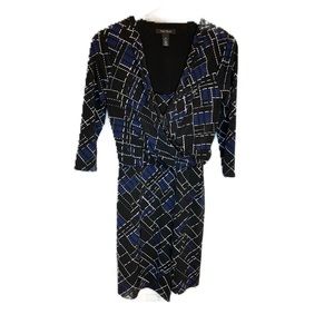 White House Black Market Geometric Wrap Dress